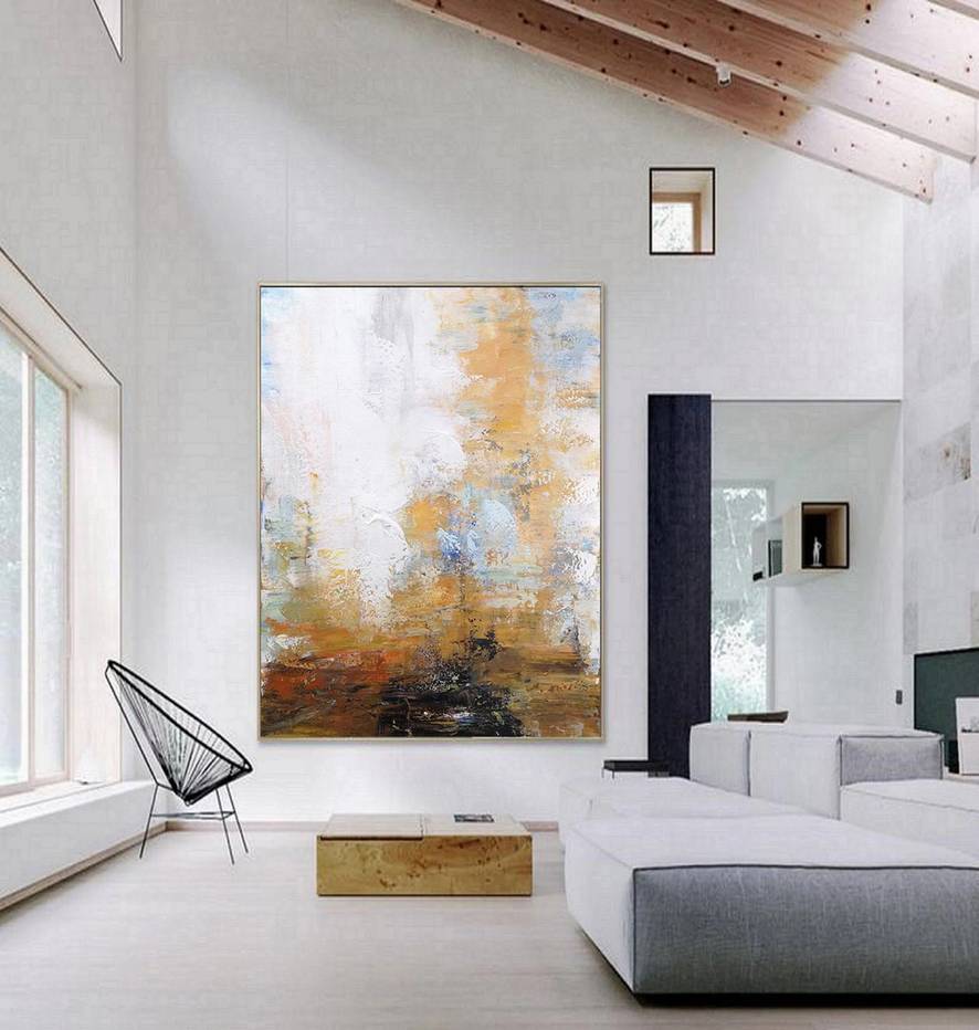 Grey Office Blue White Abstract Canvas Artwork 70CB6 wall art